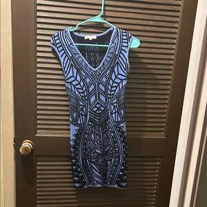 Glamorous Blue and Black Geometric Mini Dress